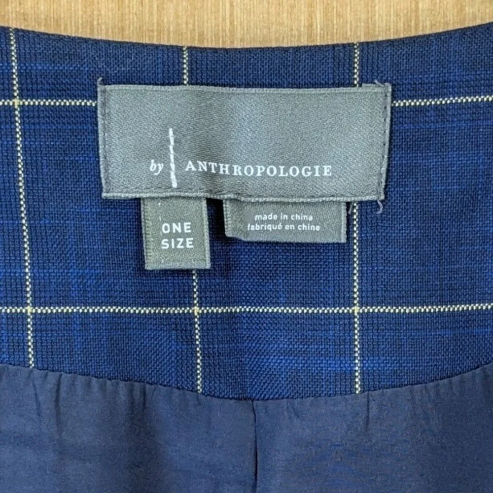 Anthropologie Preppy Old Money Quiet Luxury Longline Menswear Vest One size Blue